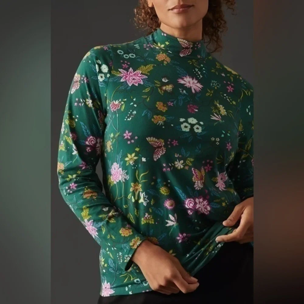 Maeve Printed Turtleneck Top - Picture 4 of 4